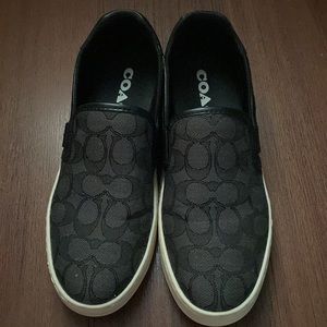 Coach Slip on Black Shoes Logo